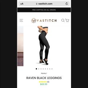 Vastitch Raven Black Leggings Size M